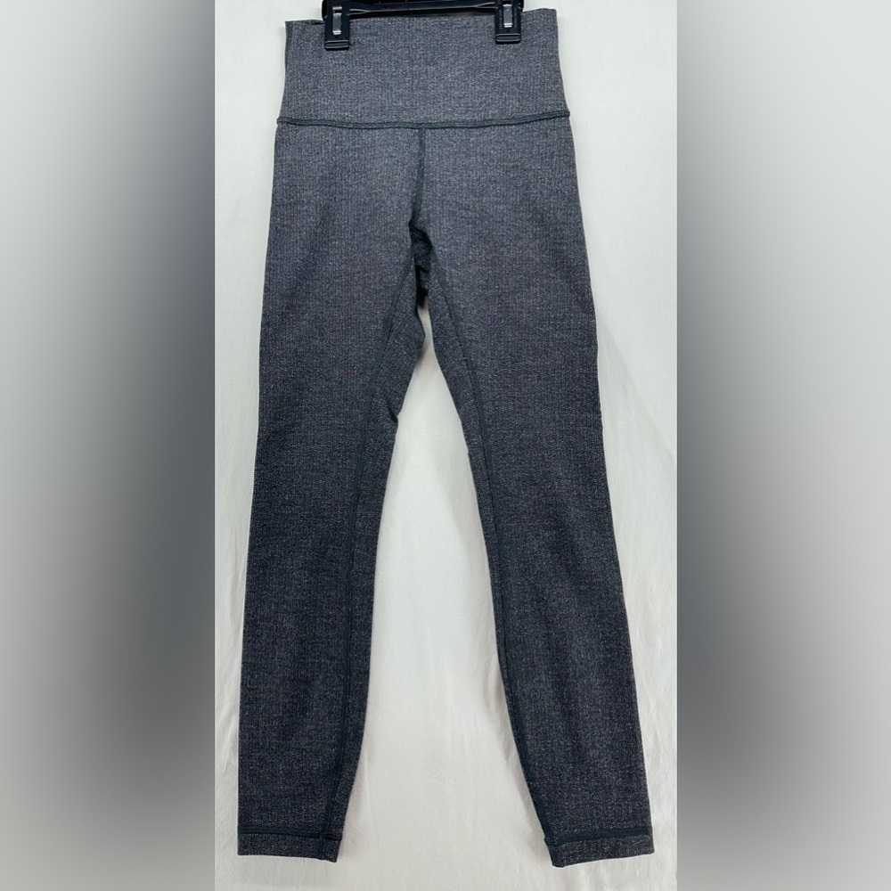 Lululemon Wunder Under Hi-Rise 7/8 Tight 25" Luon Variegated Black Heather Sz 2